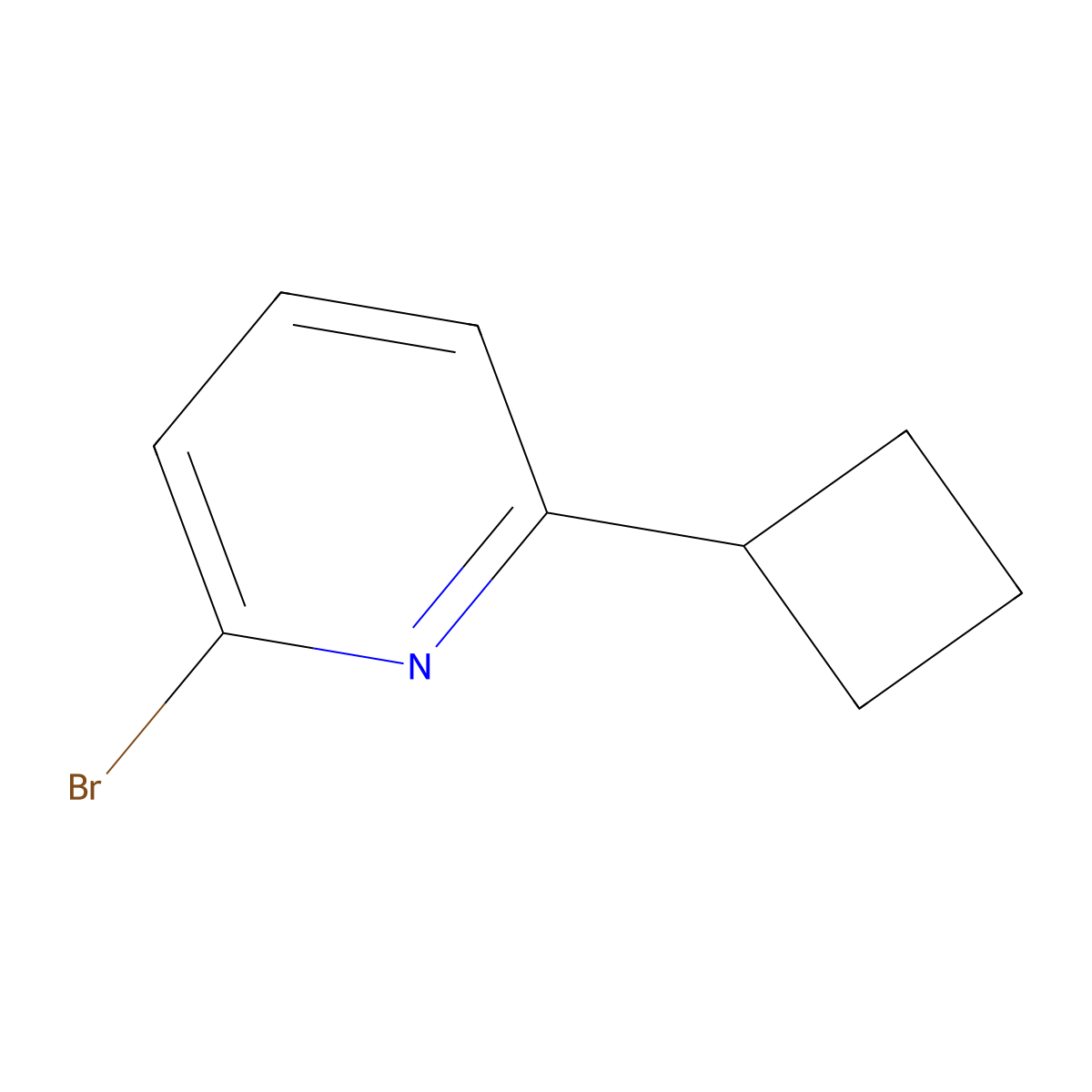 2-Bromo-6-cyclobutylpyridine molecular structure, CAS 1086381-53-4