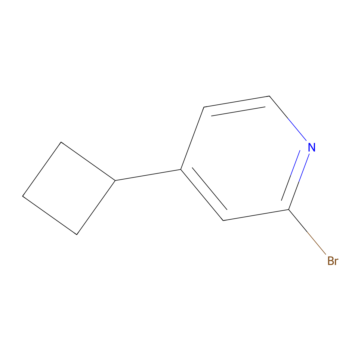 2-Bromo-4-cyclobutylpyridine molecular structure, CAS 1086381-55-6