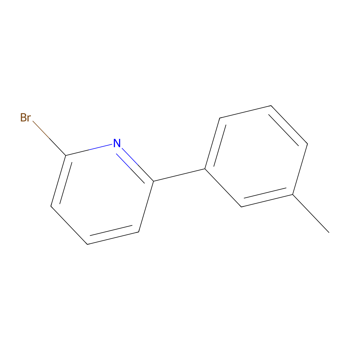 2-Bromo-6-(3-tolyl)pyridine molecular structure, CAS 1086381-57-8