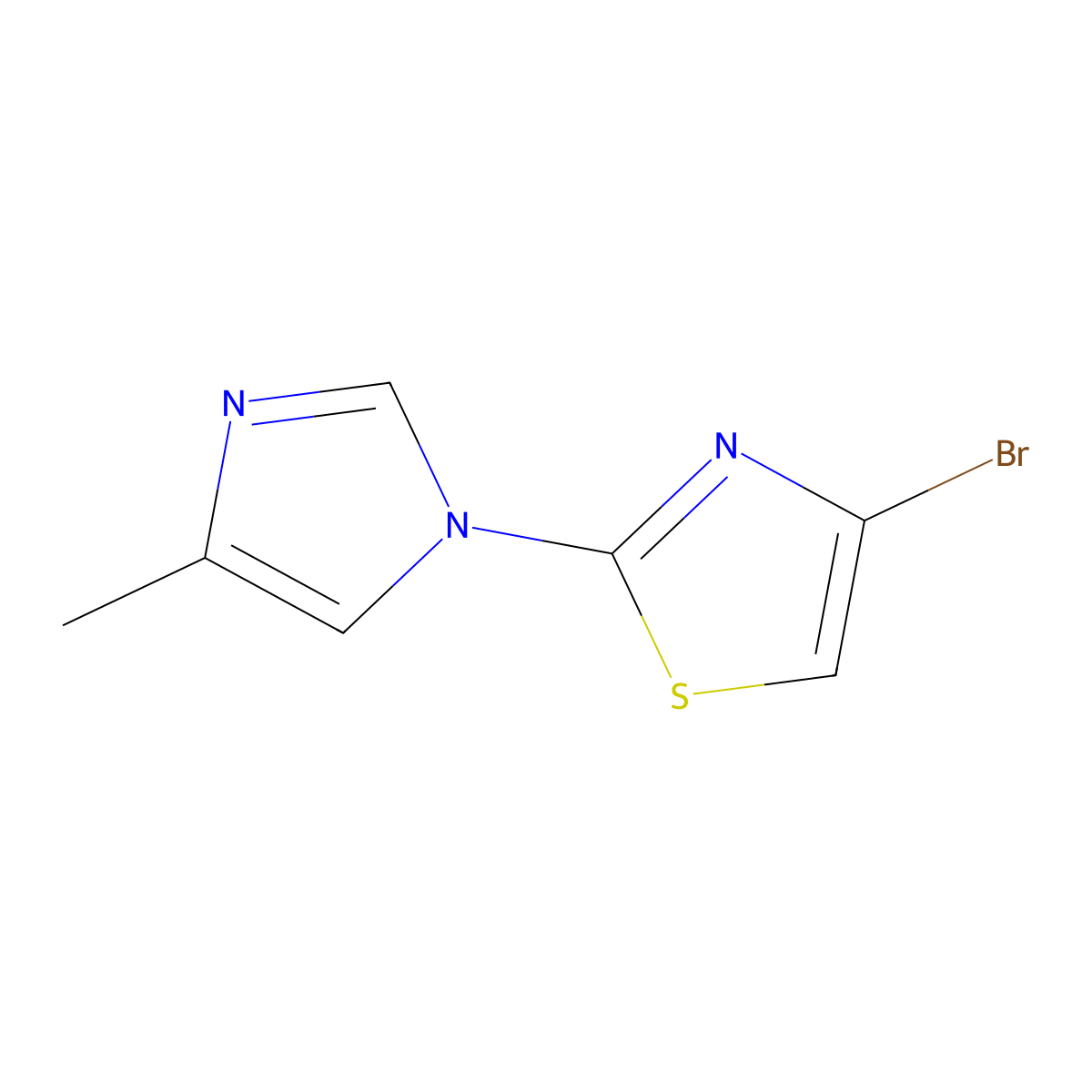 4-Bromo-2-(4-methyl-1H-imidazol-1-yl)thiazole molecular structure, CAS 1086381-63-6