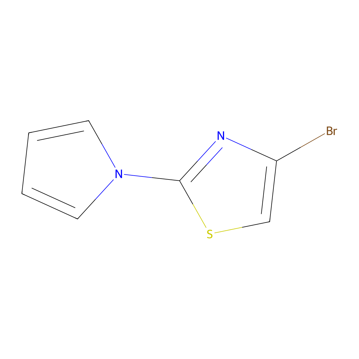 Thiazole, 4-bromo-2-(1H-pyrrol-1-yl)- molecular structure, CAS 1086381-65-8