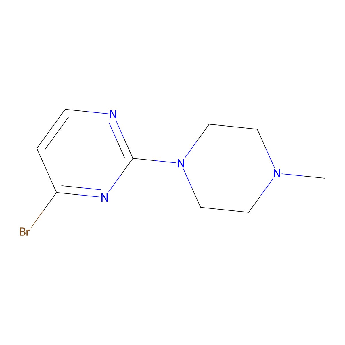 4-Bromo-2-(4-methylpiperazin-1-YL)pyrimidine molecular structure, CAS 1086381-75-0