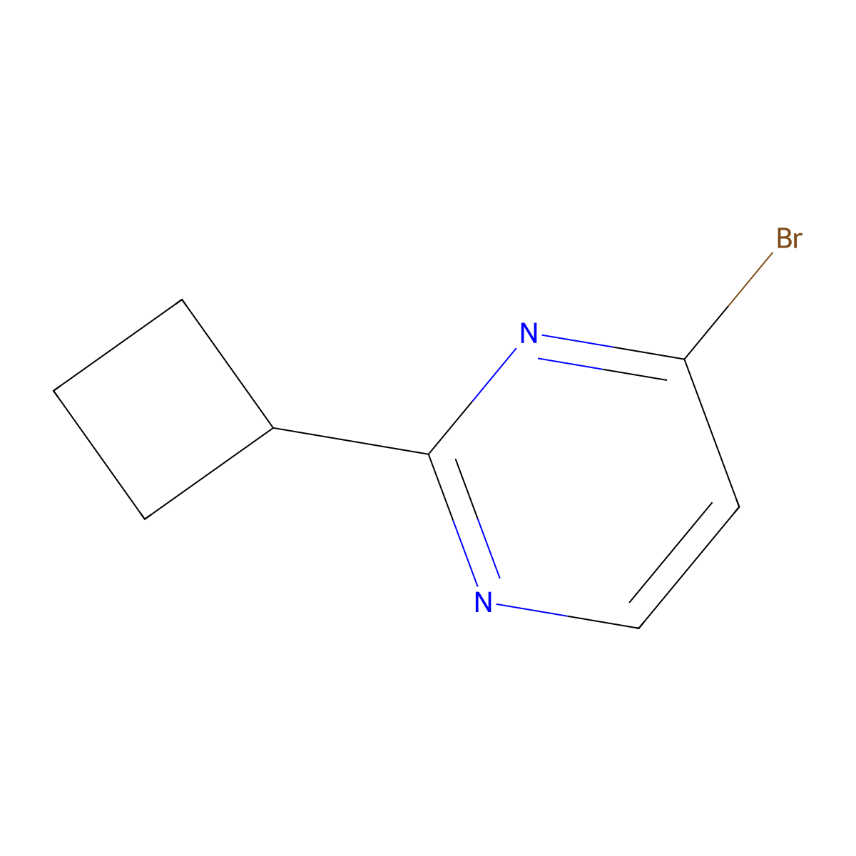 4-Bromo-2-cyclobutylpyrimidine molecular structure, CAS 1086381-85-2