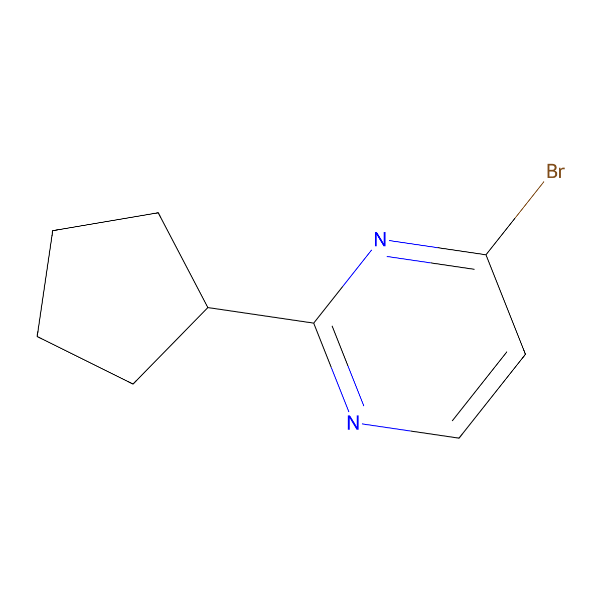 4-Bromo-2-cyclopentylpyrimidine molecular structure, CAS 1086381-87-4