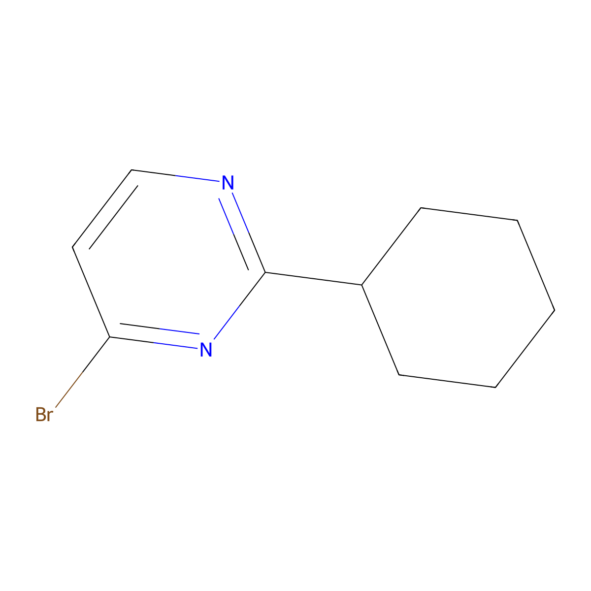 4-Bromo-2-cyclohexylpyrimidine molecular structure, CAS 1086381-89-6