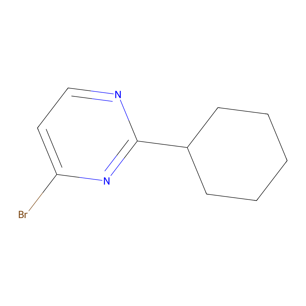 4-Bromo-2-cyclohexylpyrimidine molecular structure, CAS 1086381-89-6