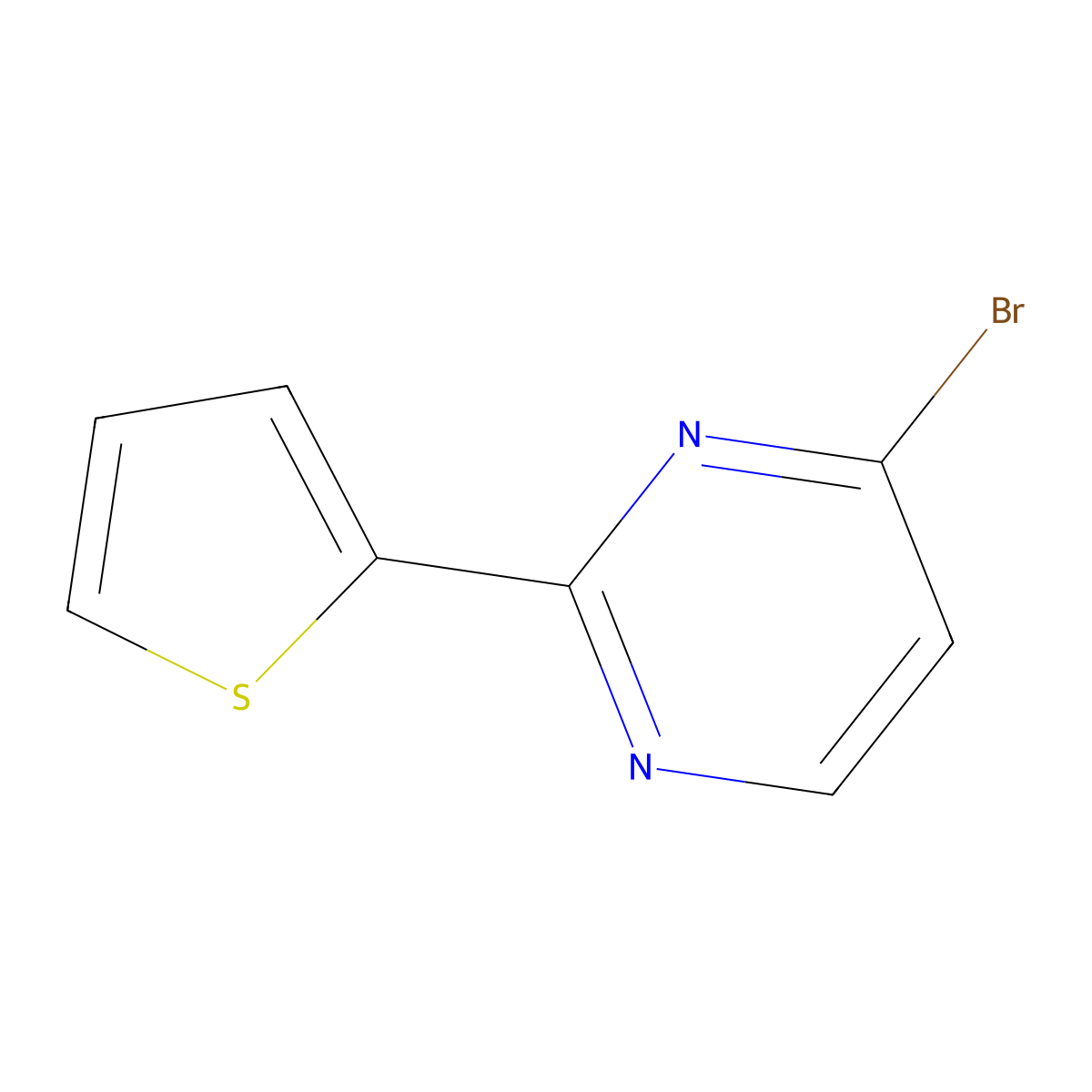 4-Bromo-2-(2-thienyl)pyrimidine molecular structure, CAS 1086381-93-2