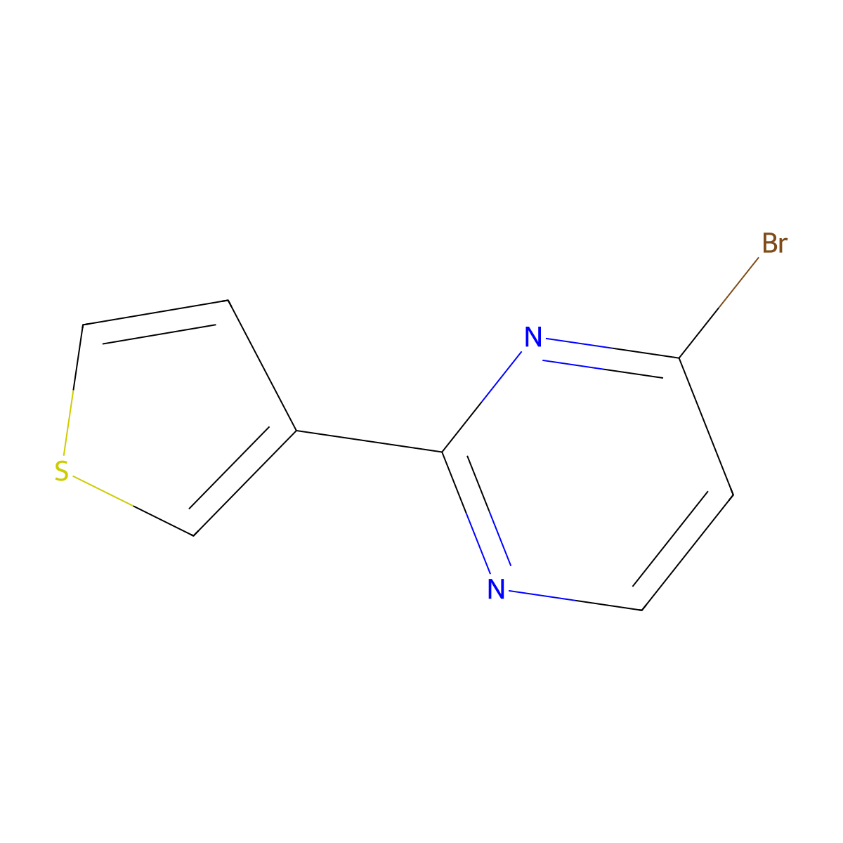 4-Bromo-2-(3-thienyl)pyrimidine molecular structure, CAS 1086381-97-6
