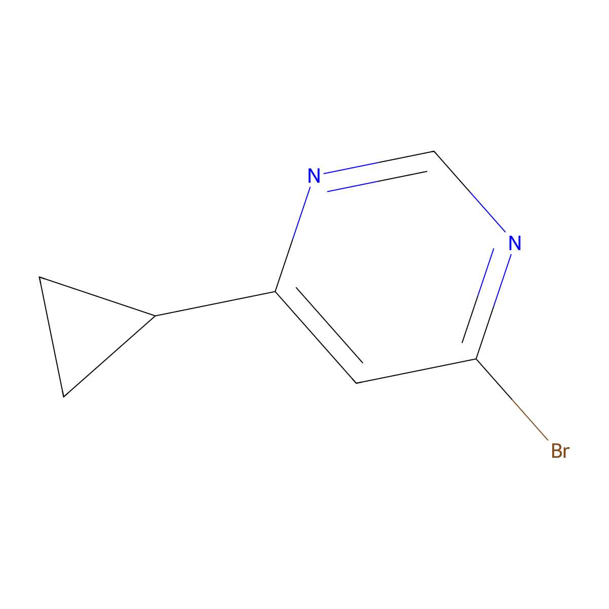 4-Bromo-6-cyclopropylpyrimidine molecular structure, CAS 1086382-13-9