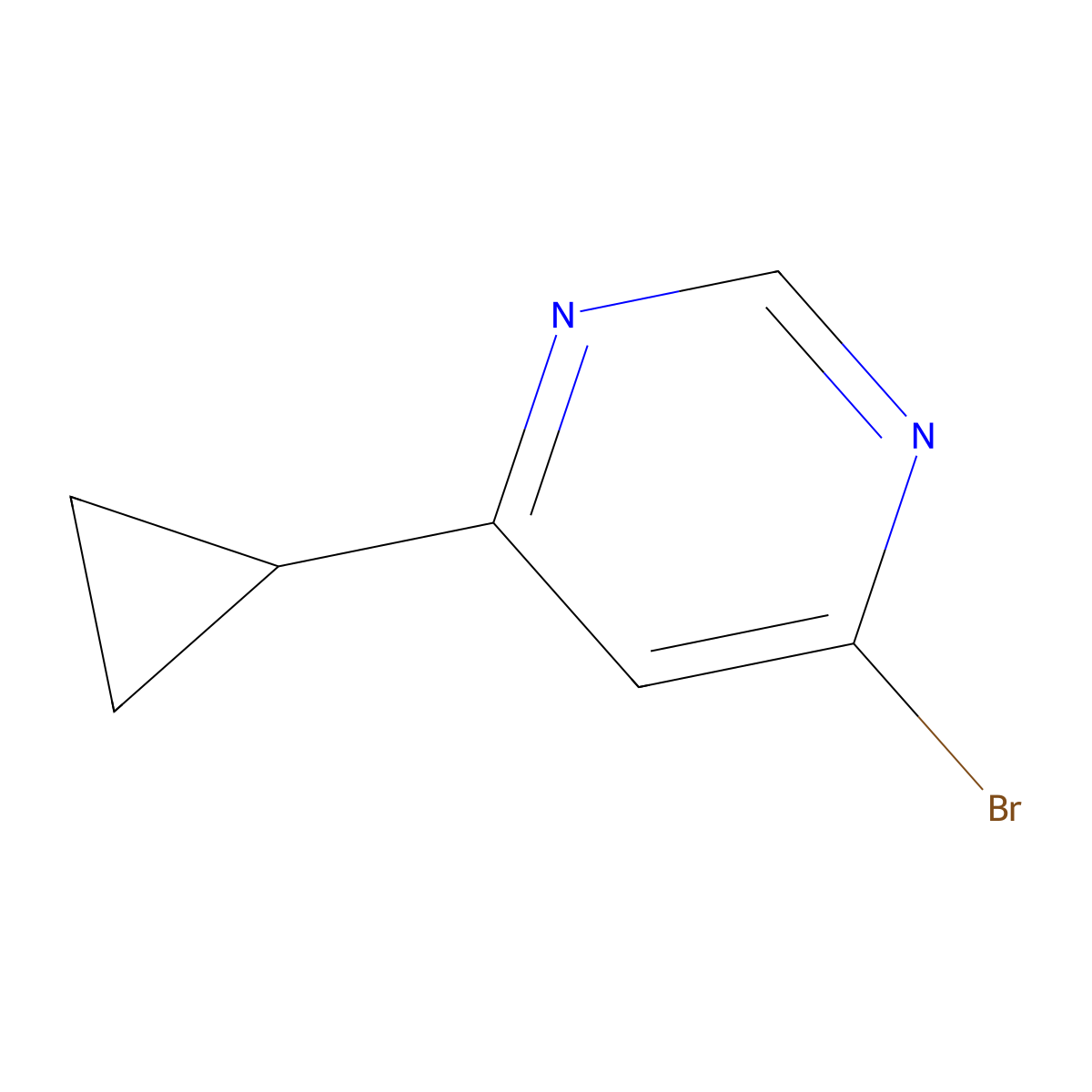 4-Bromo-6-cyclopropylpyrimidine molecular structure, CAS 1086382-13-9