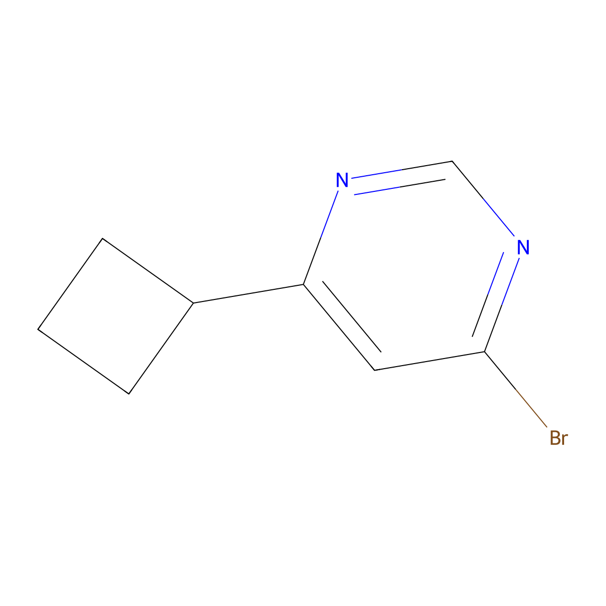 4-Bromo-6-cyclobutylpyrimidine molecular structure, CAS 1086382-15-1