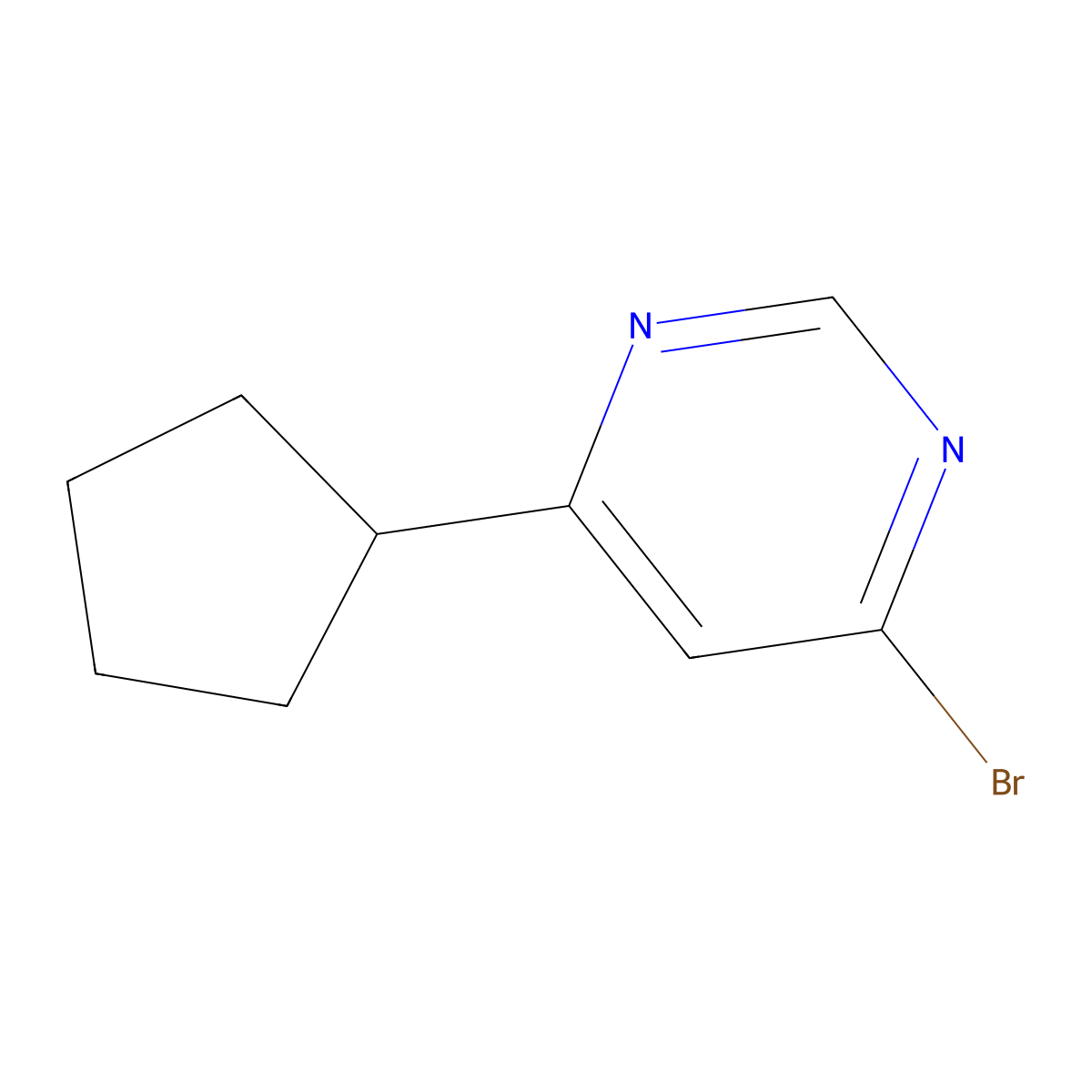 4-Bromo-6-cyclopentylpyrimidine molecular structure, CAS 1086382-17-3