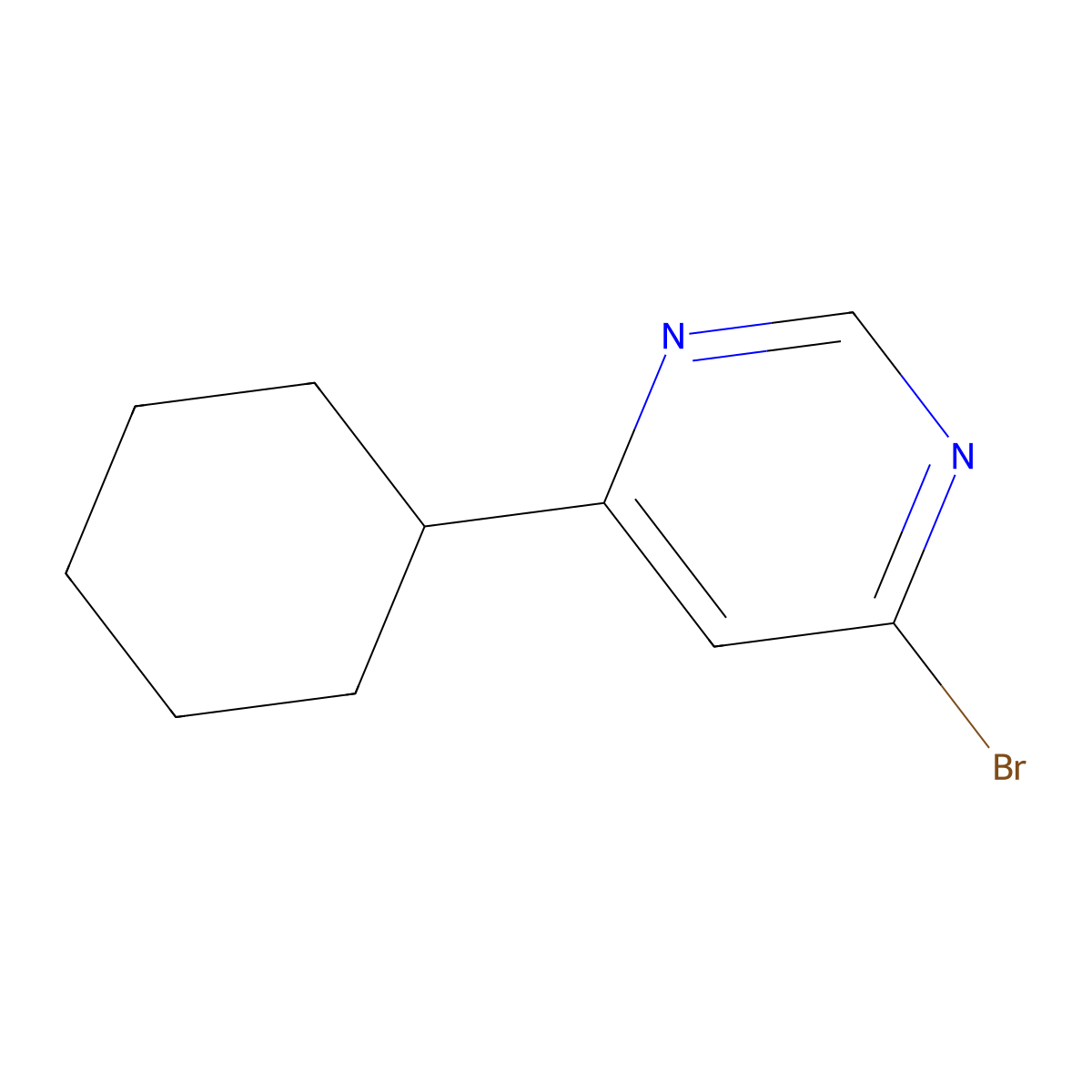 4-Bromo-6-cyclohexylpyrimidine molecular structure, CAS 1086382-19-5