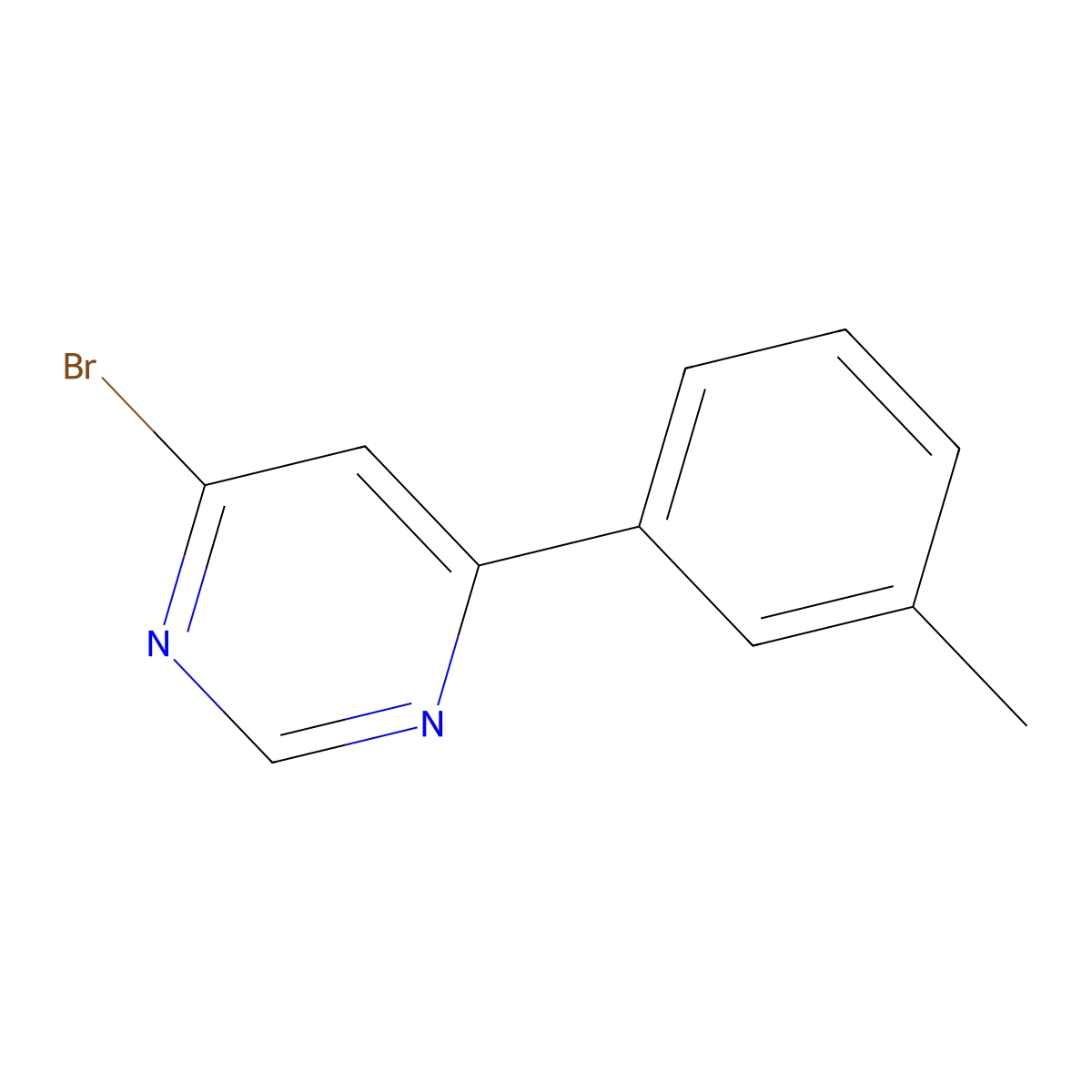 4-Bromo-6-(m-tolyl)pyrimidine molecular structure, CAS 1086382-23-1