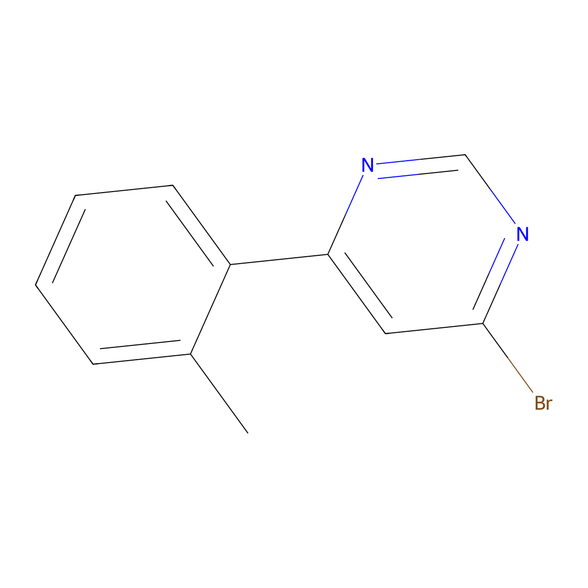4-Bromo-6-(o-tolyl)pyrimidine molecular structure, CAS 1086382-25-3