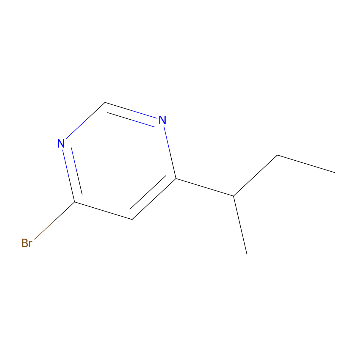 4-Bromo-6-(sec-butyl)pyrimidine molecular structure, CAS 1086382-36-6