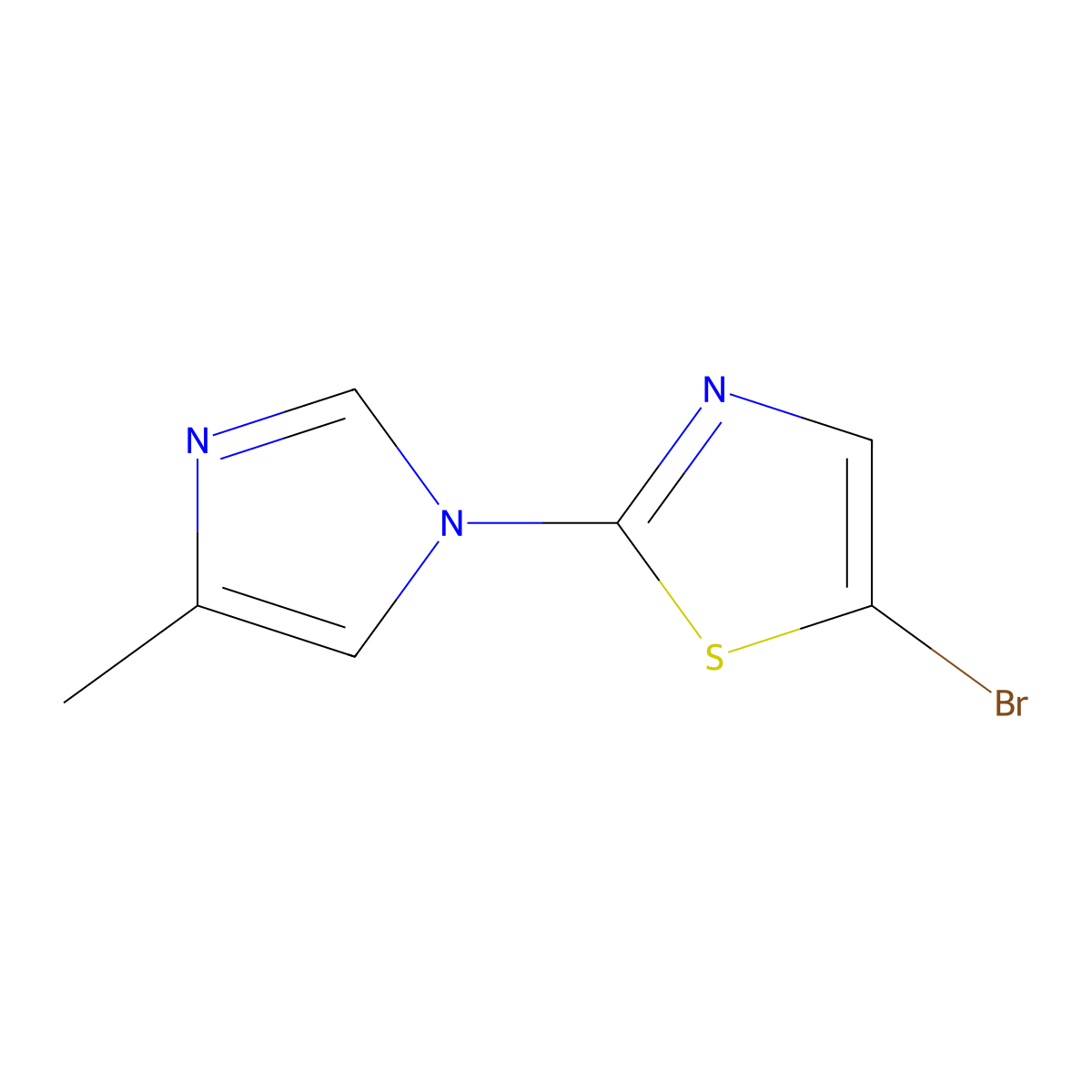 5-Bromo-2-(4-methylimidazol-1-yl)thiazole molecular structure, CAS 1086382-40-2
