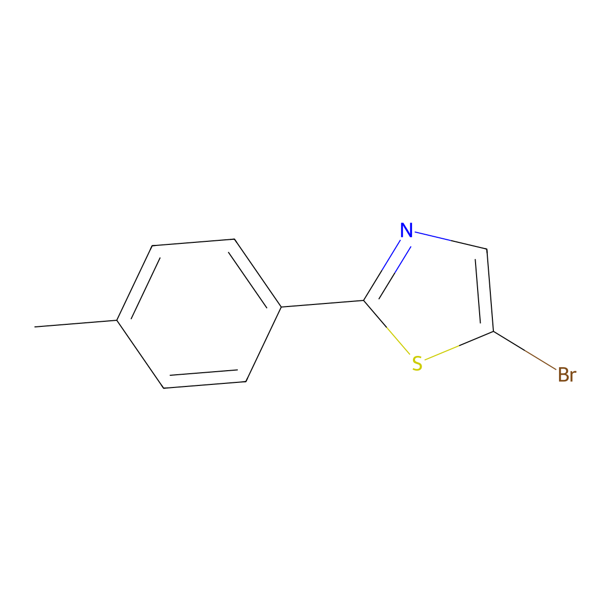 5-Bromo-2-(4-methylphenyl)-1,3-thiazole molecular structure, CAS 1086382-54-8