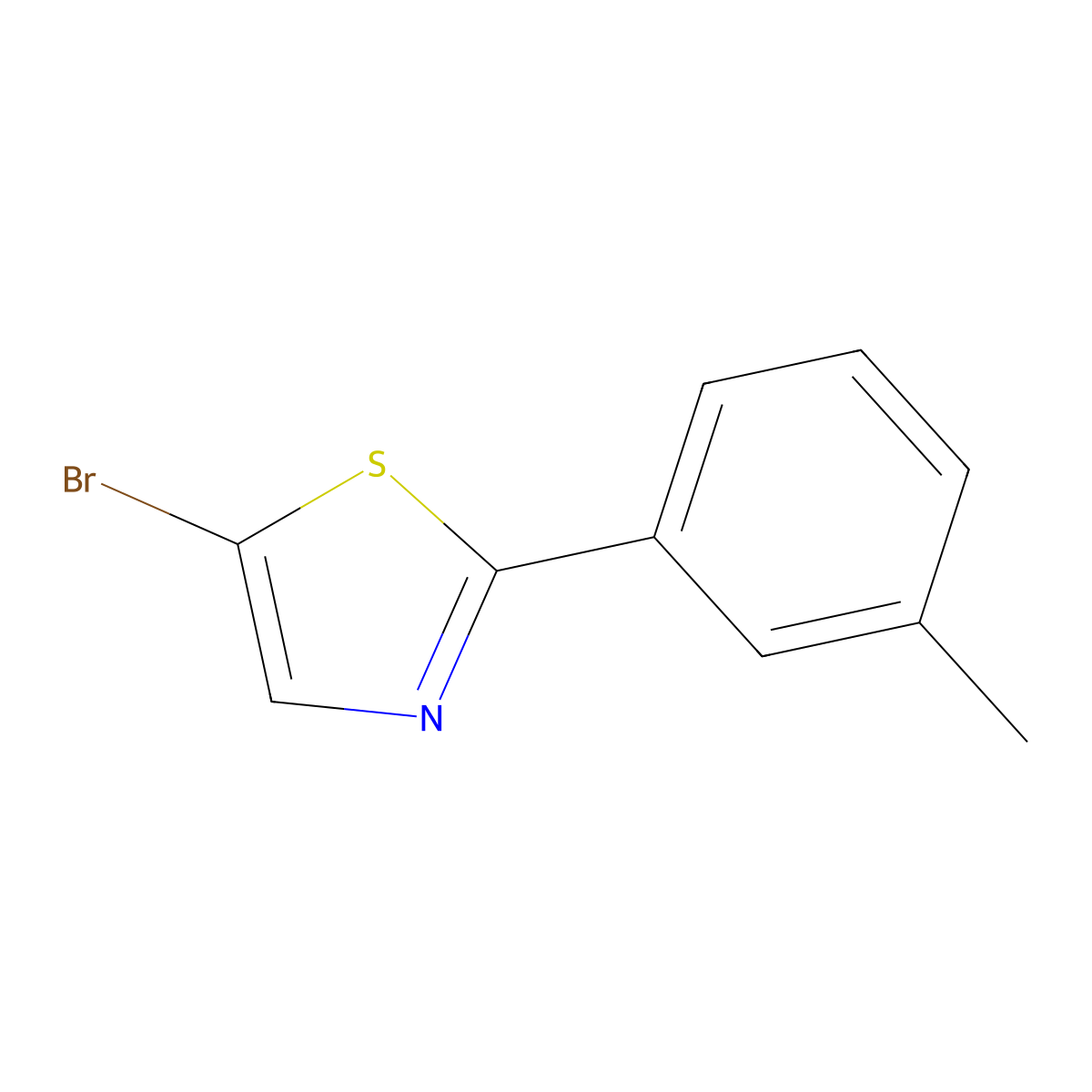 5-Bromo-2-(3-tolyl)thiazole molecular structure, CAS 1086382-56-0