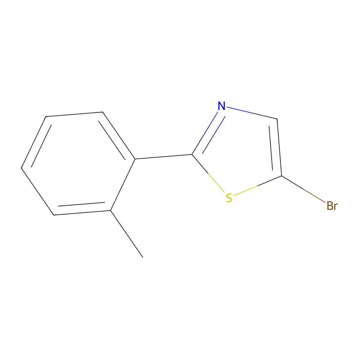 5-Bromo-2-(2-tolyl)thiazole molecular structure, CAS 1086382-58-2