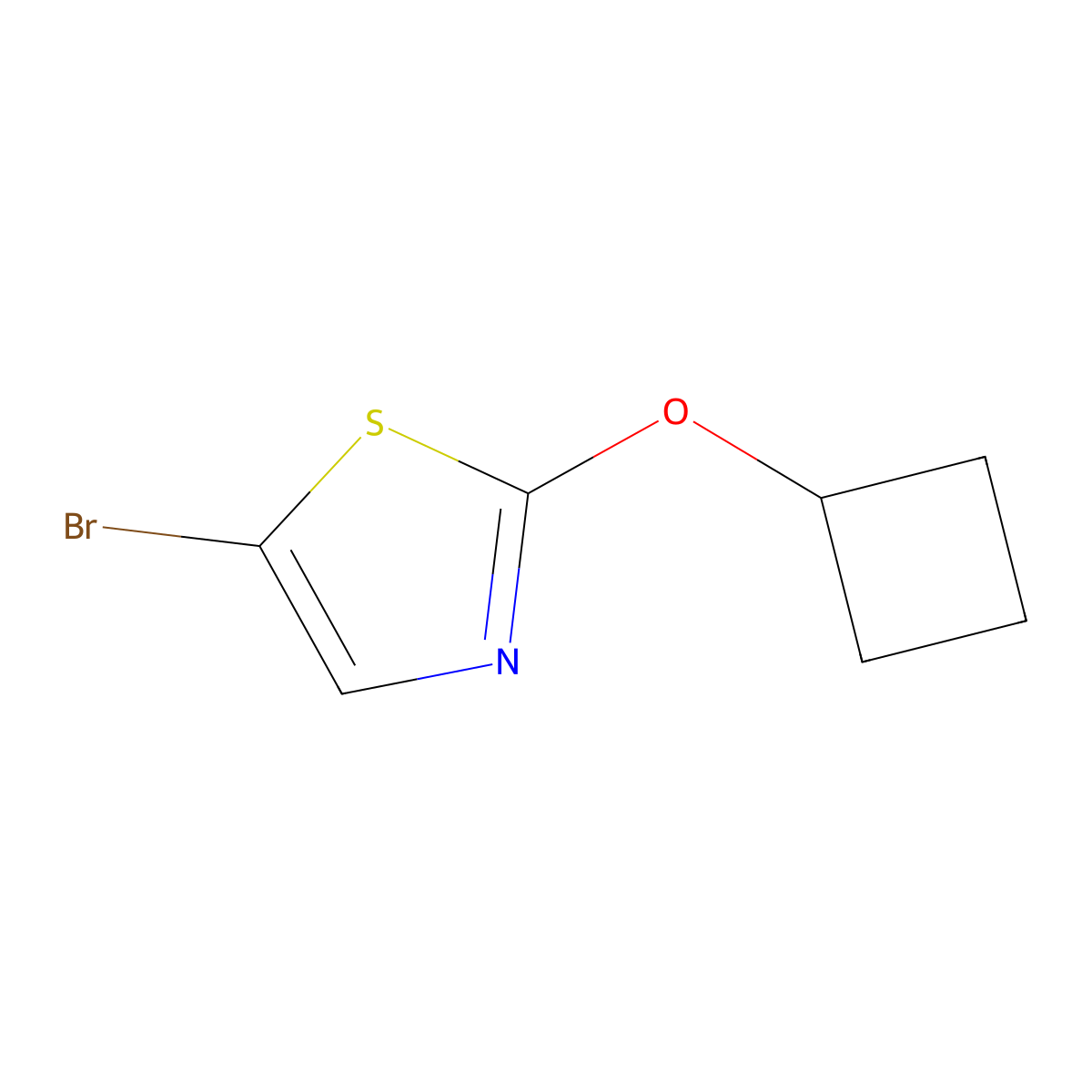 5-Bromo-2-(cyclobutoxy)thiazole molecular structure, CAS 1086382-66-2
