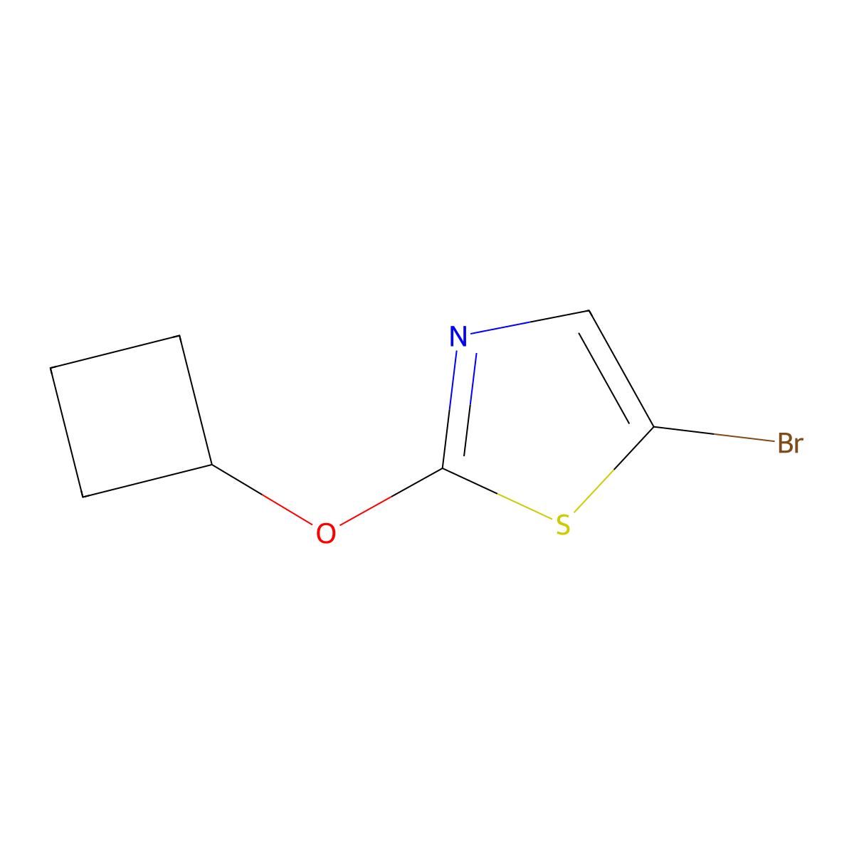 5-Bromo-2-(cyclobutoxy)thiazole molecular structure, CAS 1086382-66-2