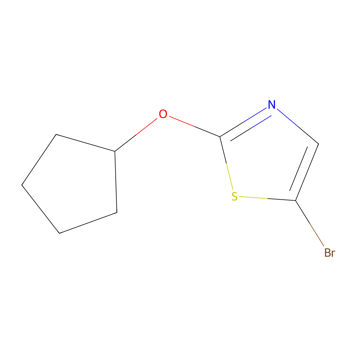 5-Bromo-2-(cyclopentoxy)thiazole molecular structure, CAS 1086382-68-4