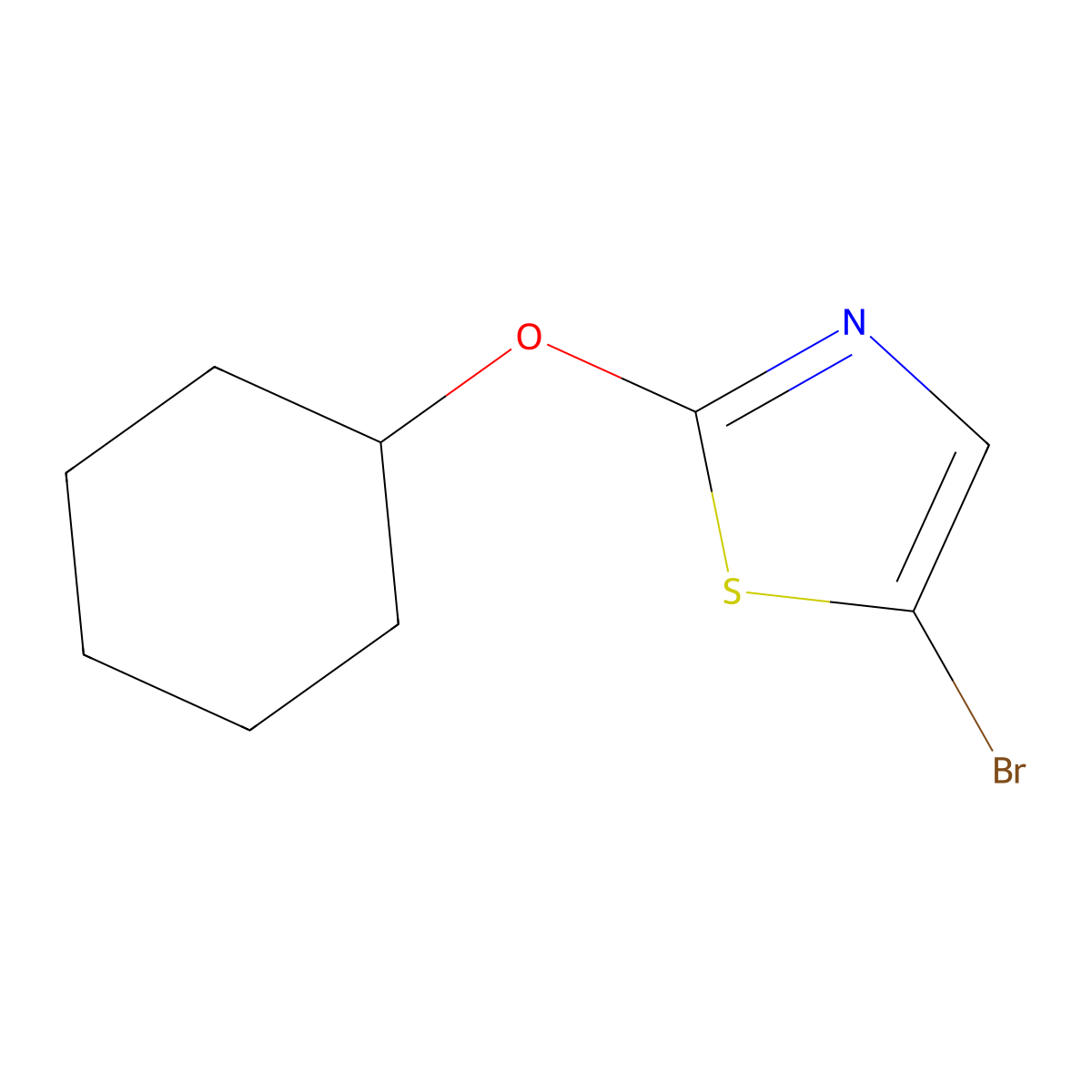5-Bromo-2-(cyclohexyloxy)thiazole molecular structure, CAS 1086382-70-8