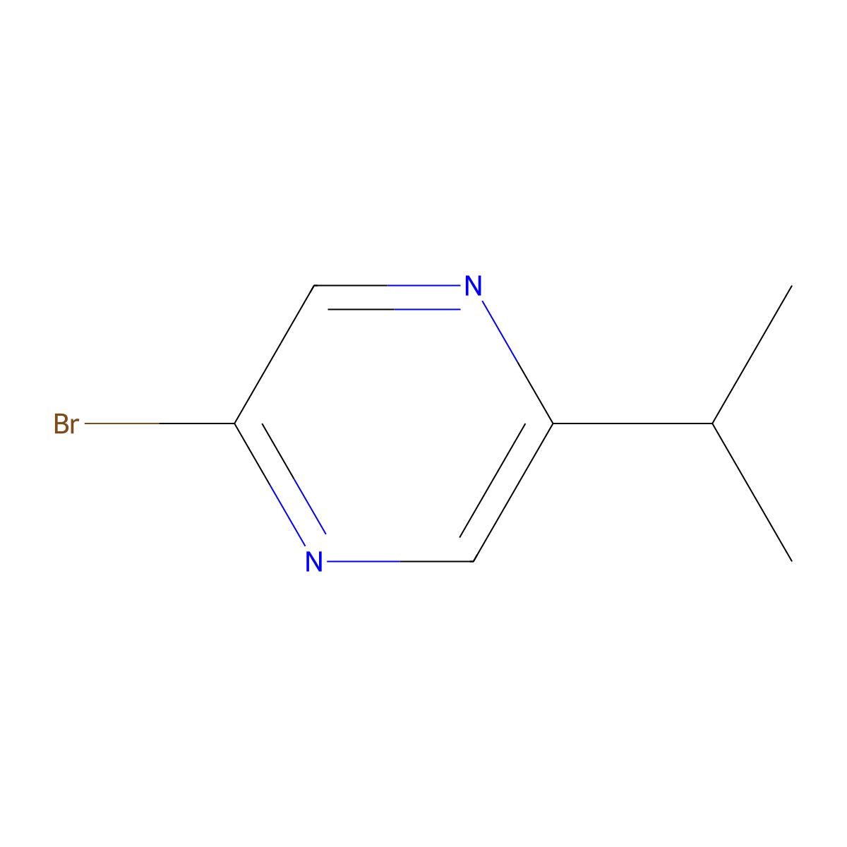 2-Bromo-5-isopropylpyrazine molecular structure, CAS 1086382-76-4
