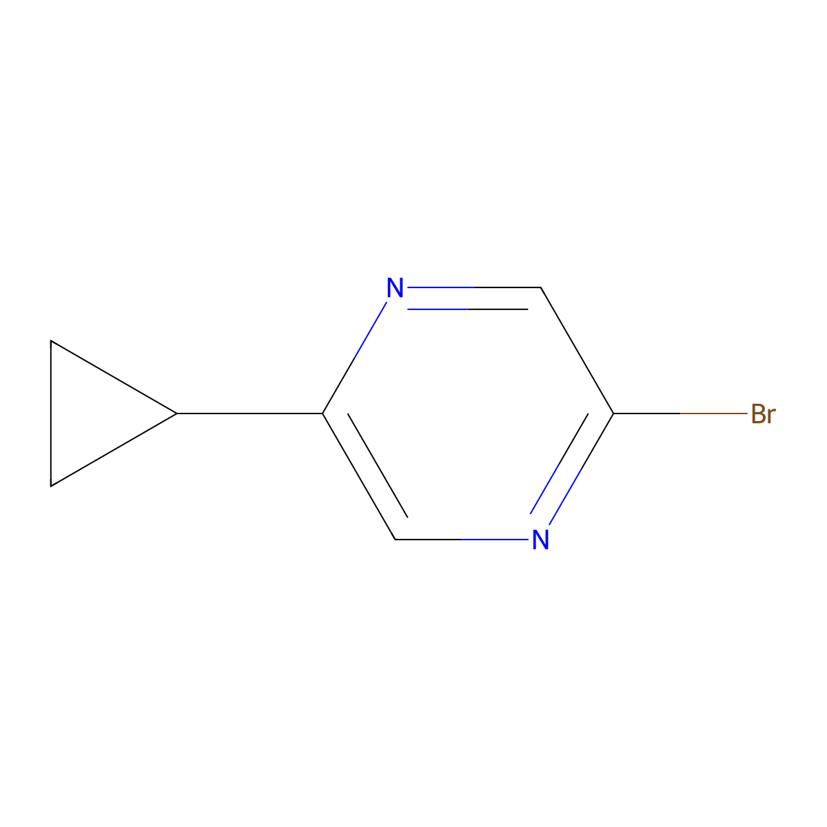 2-Bromo-5-cyclopropylpyrazine molecular structure, CAS 1086382-78-6
