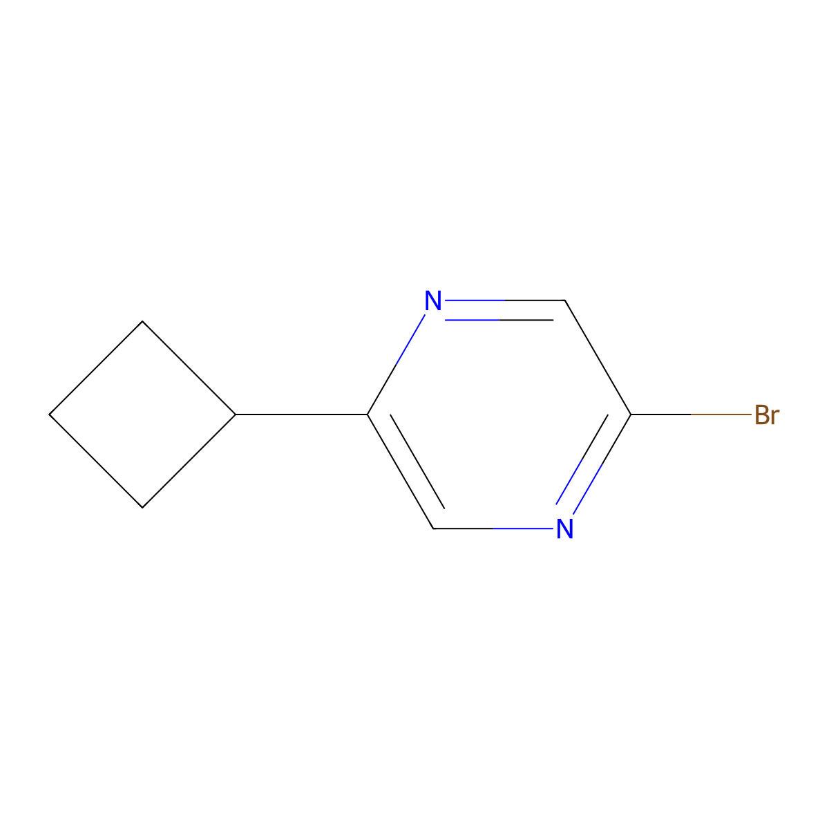 2-Bromo-5-cyclobutylpyrazine molecular structure, CAS 1086382-80-0