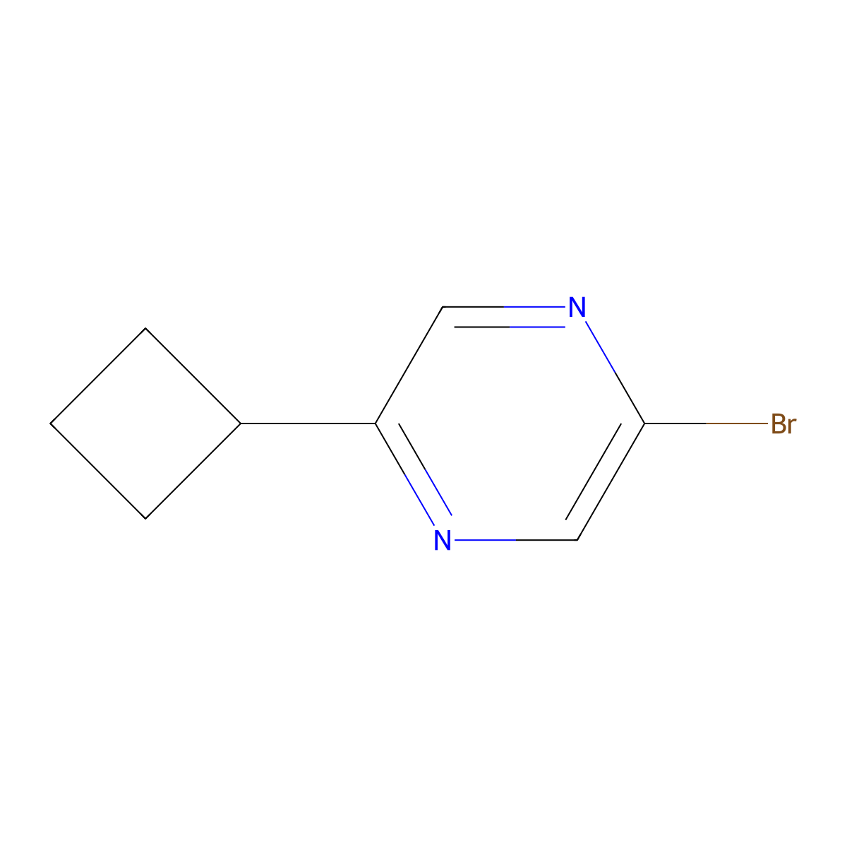 2-Bromo-5-cyclobutylpyrazine molecular structure, CAS 1086382-80-0