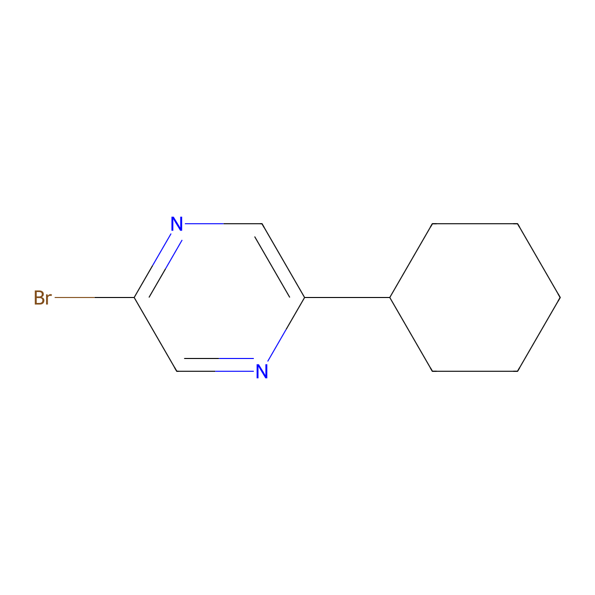 2-Bromo-5-(cyclohexyl)pyrazine molecular structure, CAS 1086382-84-4