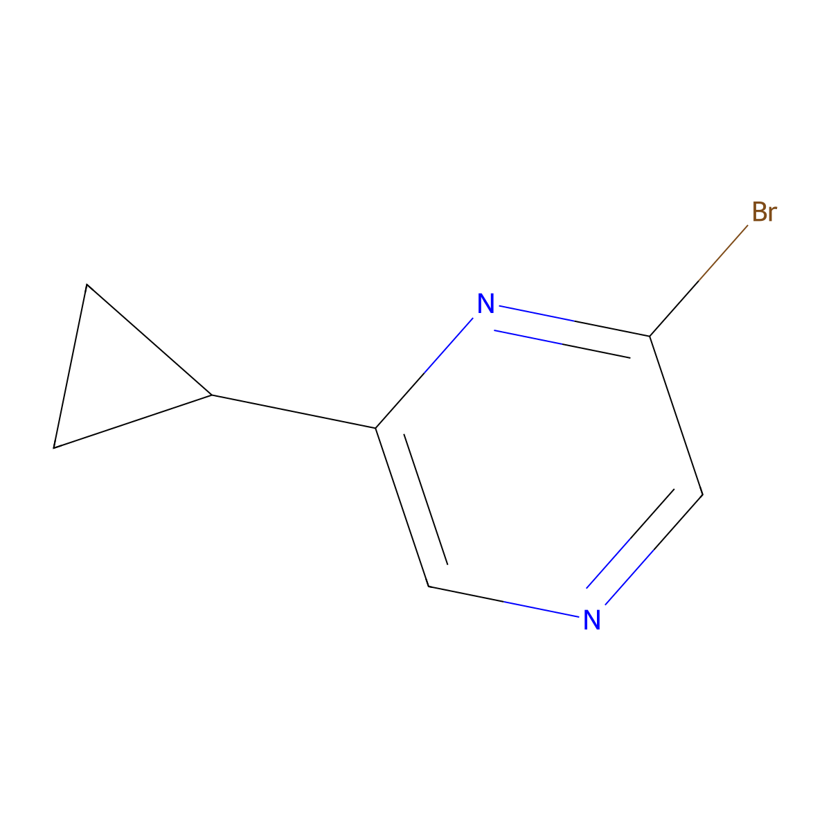 2-Bromo-6-cyclopropylpyrazine molecular structure, CAS 1086382-98-0