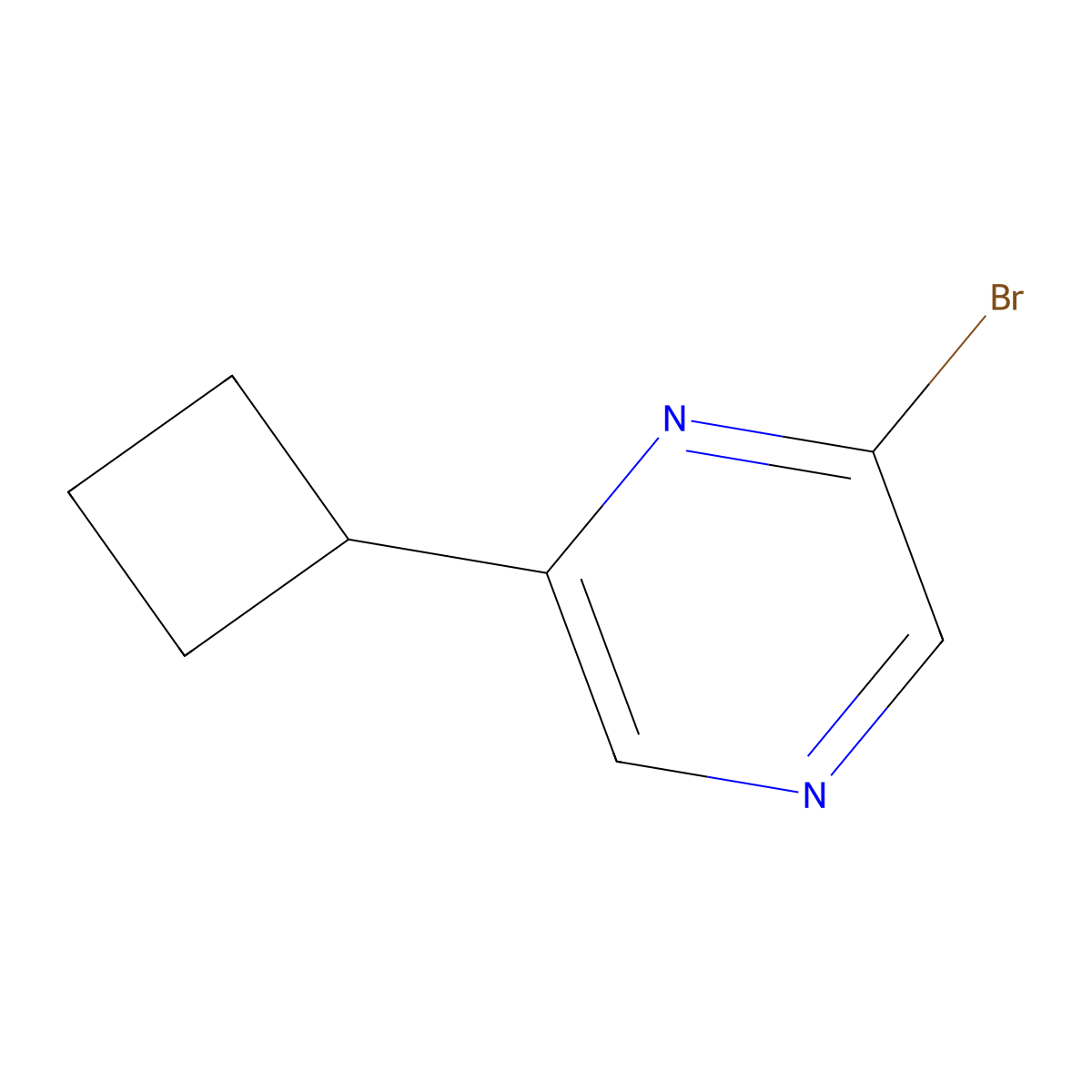 2-Bromo-6-(cyclobutyl)pyrazine molecular structure, CAS 1086383-00-7