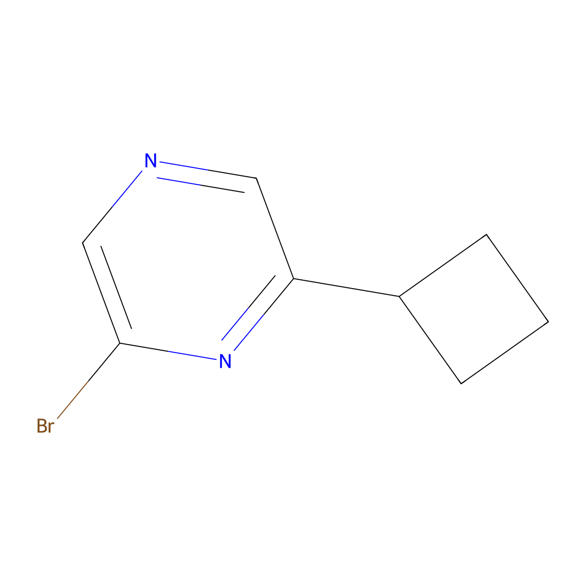 2-Bromo-6-(cyclobutyl)pyrazine molecular structure, CAS 1086383-00-7