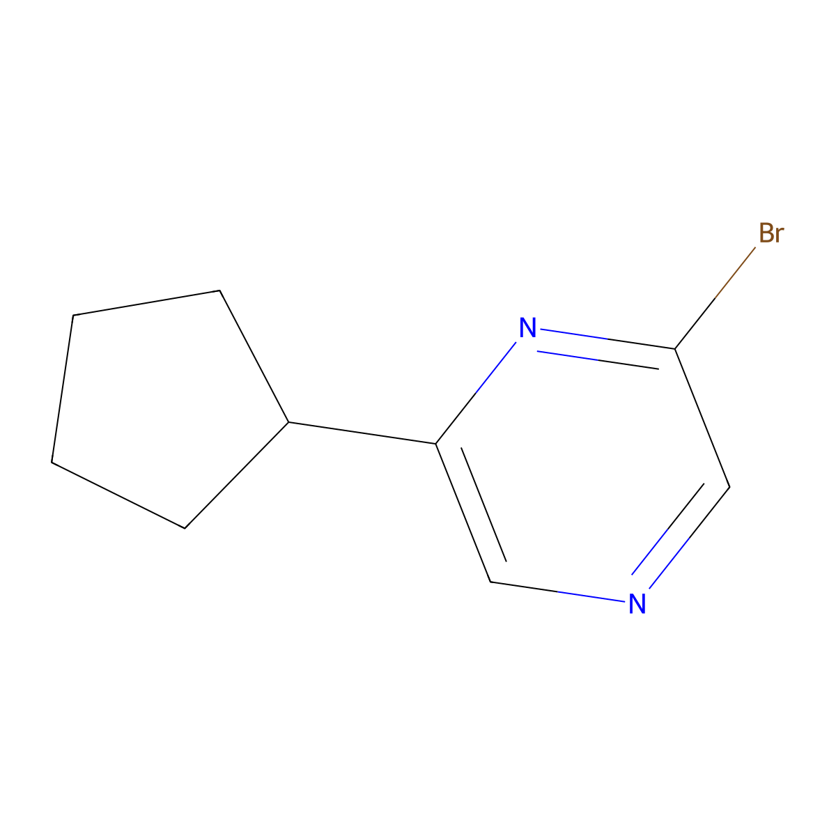 2-Bromo-6-(cyclopentyl)pyrazine molecular structure, CAS 1086383-02-9
