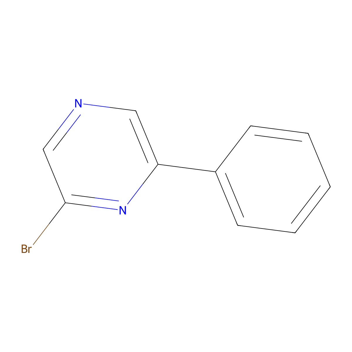 2-Bromo-6-phenylpyrazine molecular structure, CAS 1086383-06-3