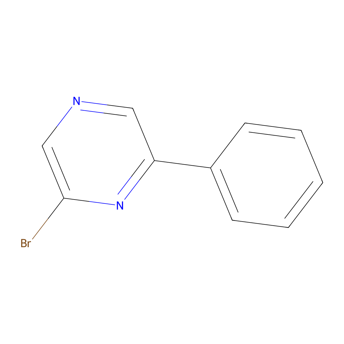 2-Bromo-6-phenylpyrazine molecular structure, CAS 1086383-06-3