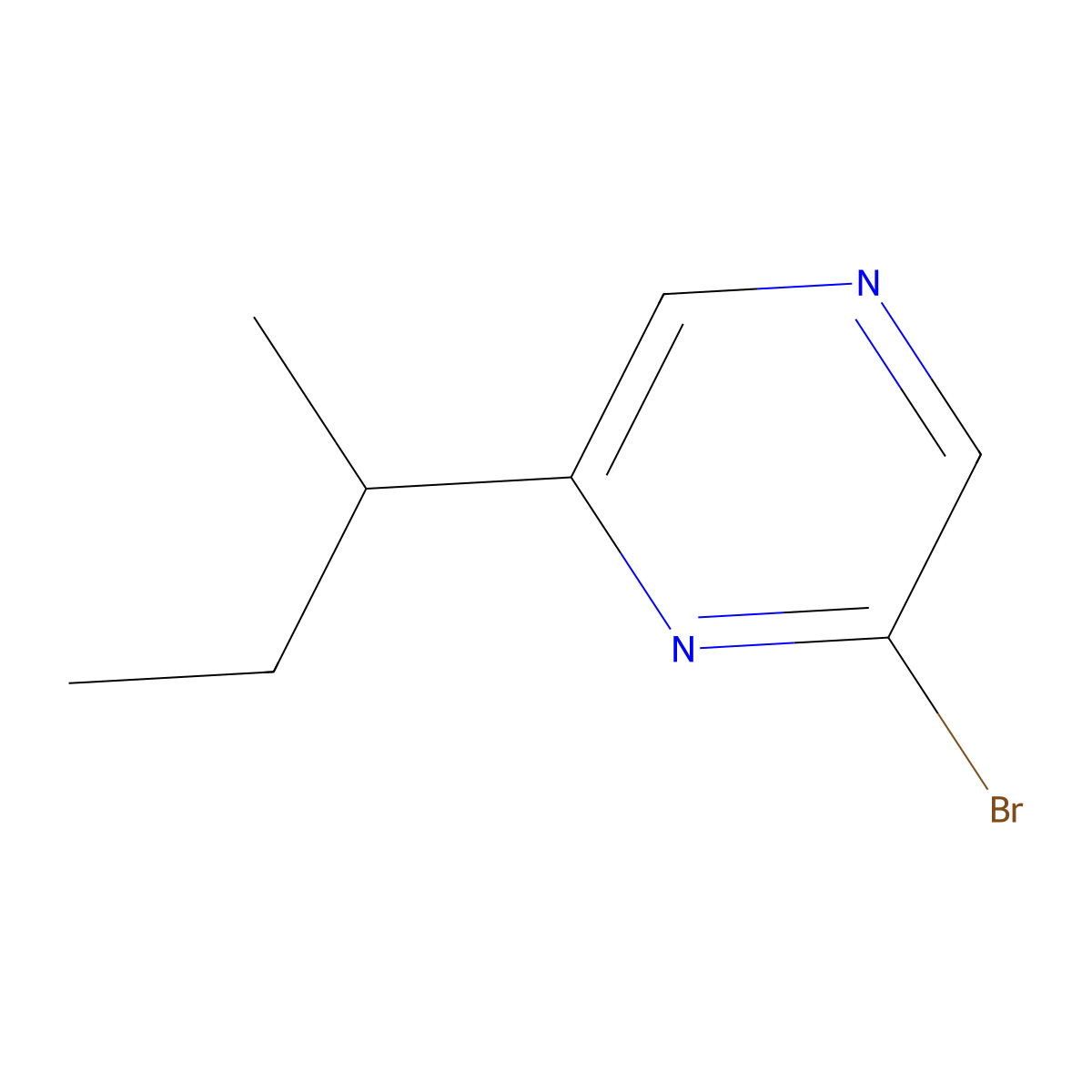 2-Bromo-6-(sec-butyl)pyrazine molecular structure, CAS 1086383-16-5