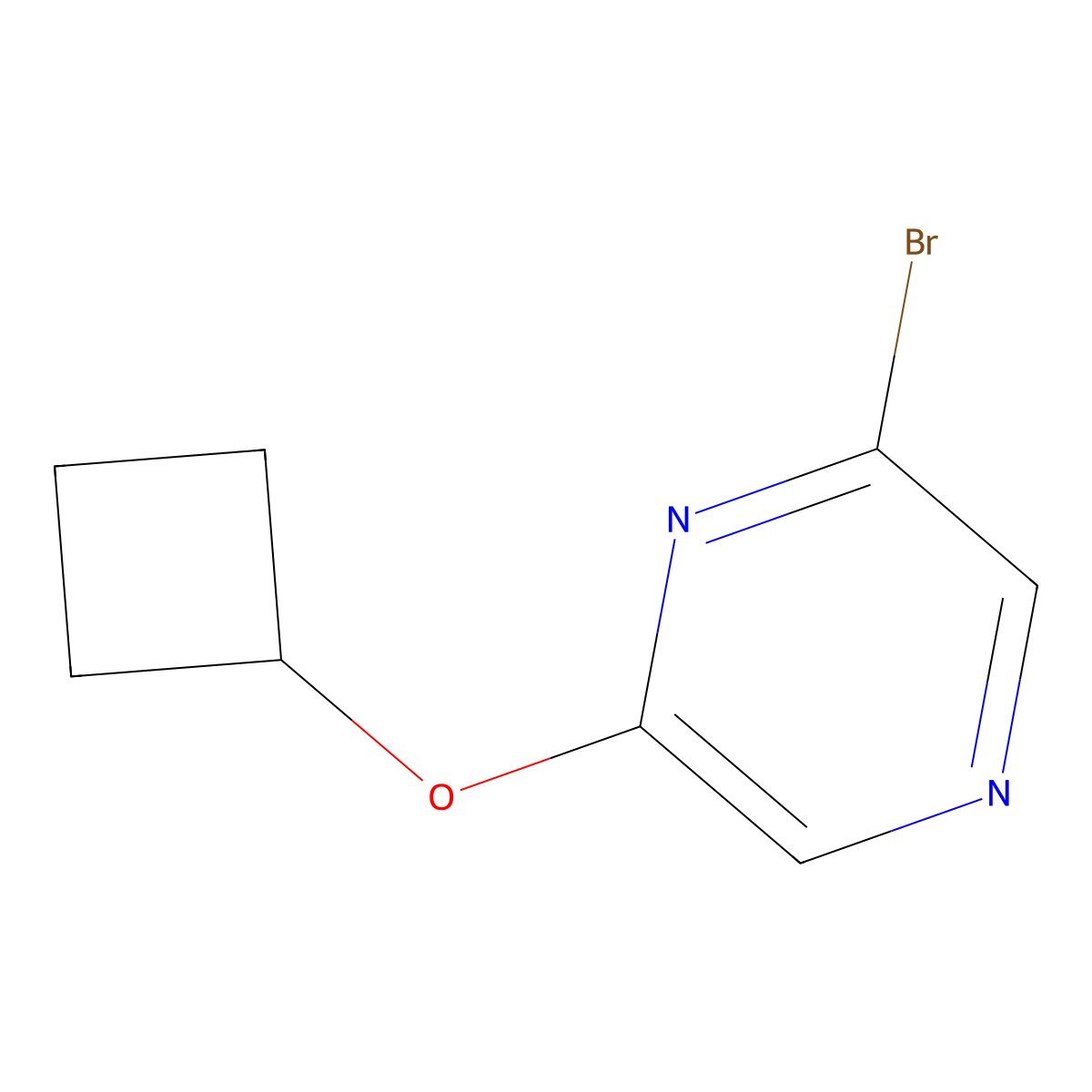 2-Bromo-6-(cyclobutoxy)pyrazine molecular structure, CAS 1086383-18-7