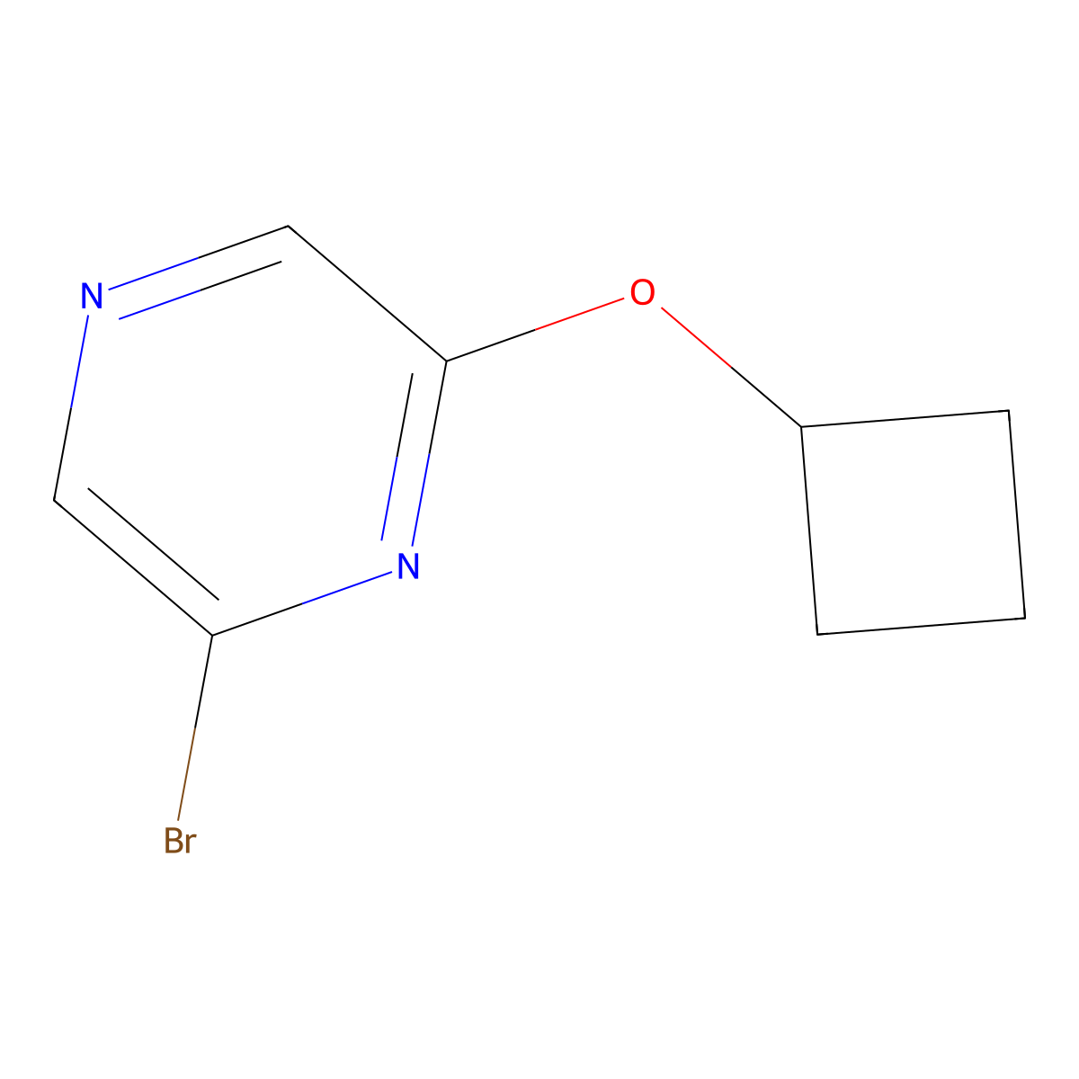 2-Bromo-6-(cyclobutoxy)pyrazine molecular structure, CAS 1086383-18-7