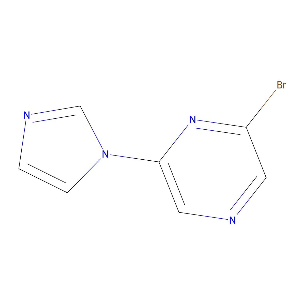 2-Bromo-6-(imidazol-1-YL)pyrazine molecular structure, CAS 1086383-24-5
