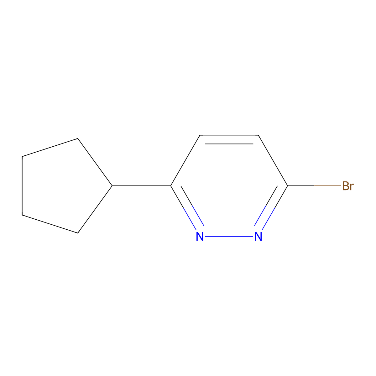 Pyridazine, 3-bromo-6-cyclopentyl- molecular structure, CAS 1086383-78-9