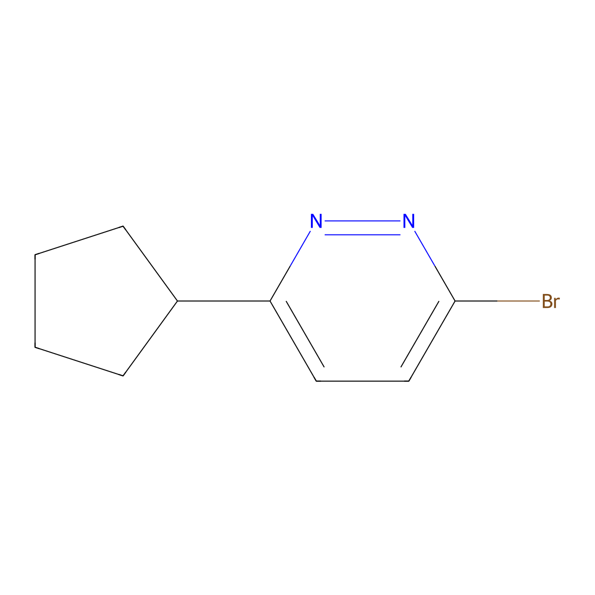 Pyridazine, 3-bromo-6-cyclopentyl- molecular structure, CAS 1086383-78-9