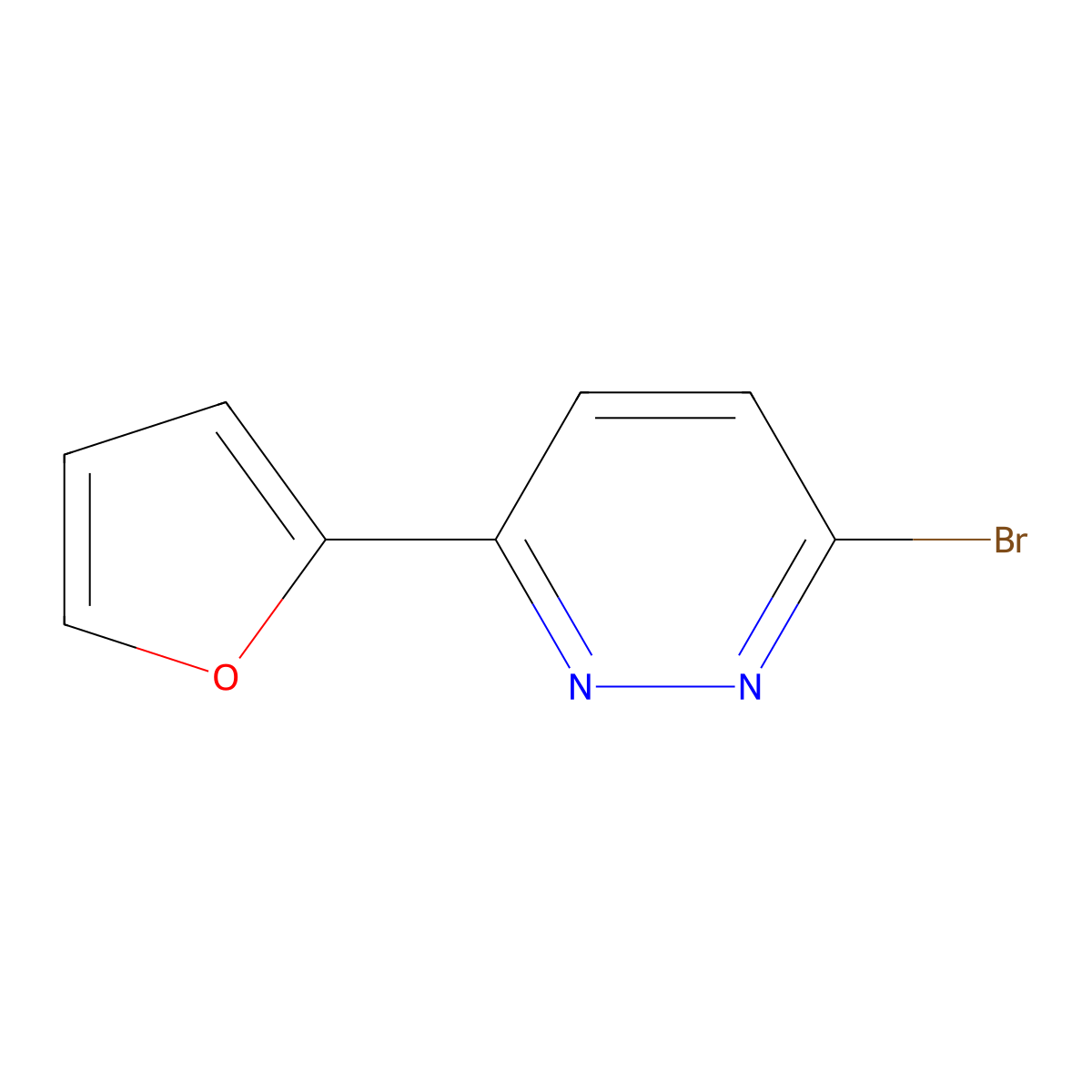 3-Bromo-6-(2-furyl)pyridazine molecular structure, CAS 1086383-84-7