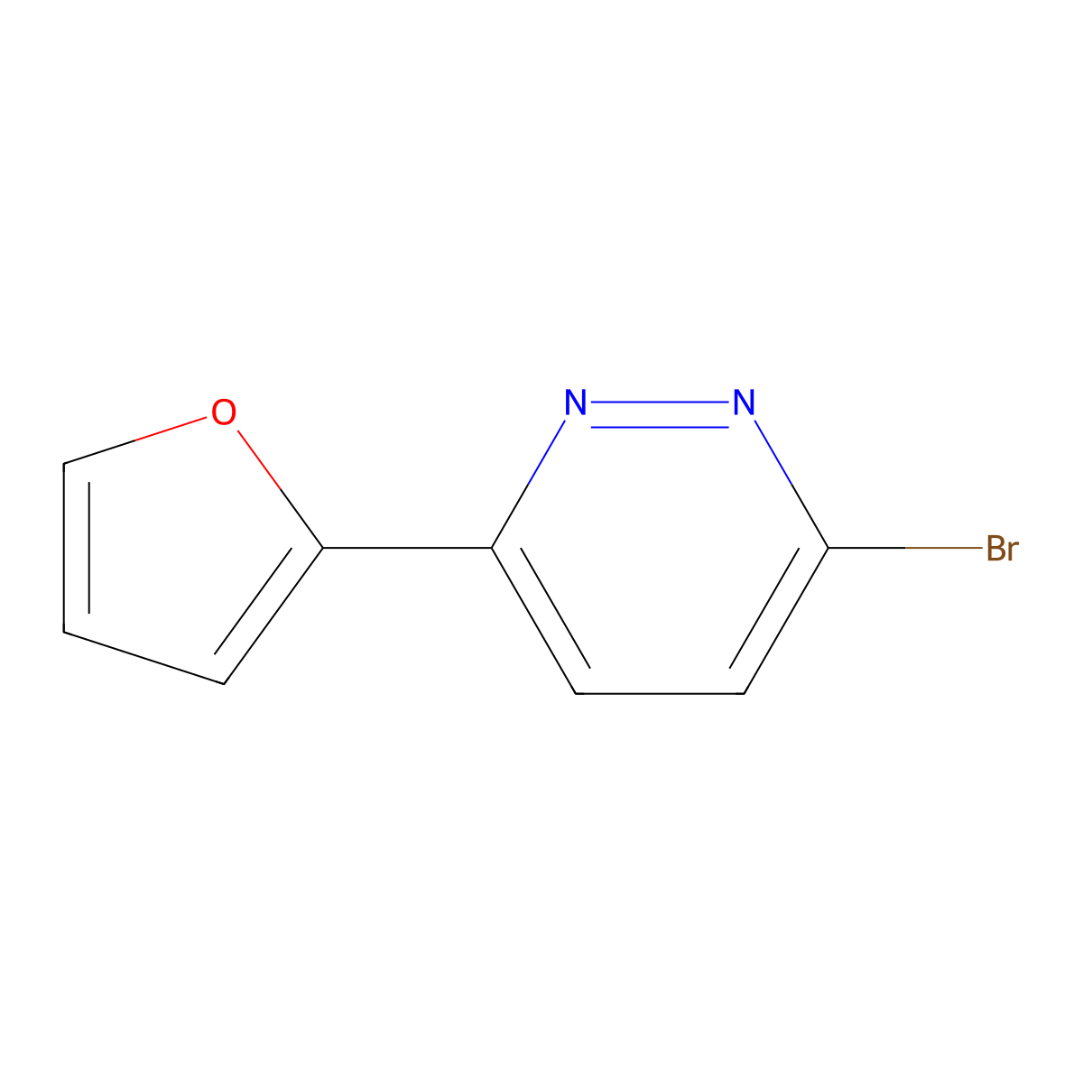 3-Bromo-6-(2-furyl)pyridazine molecular structure, CAS 1086383-84-7