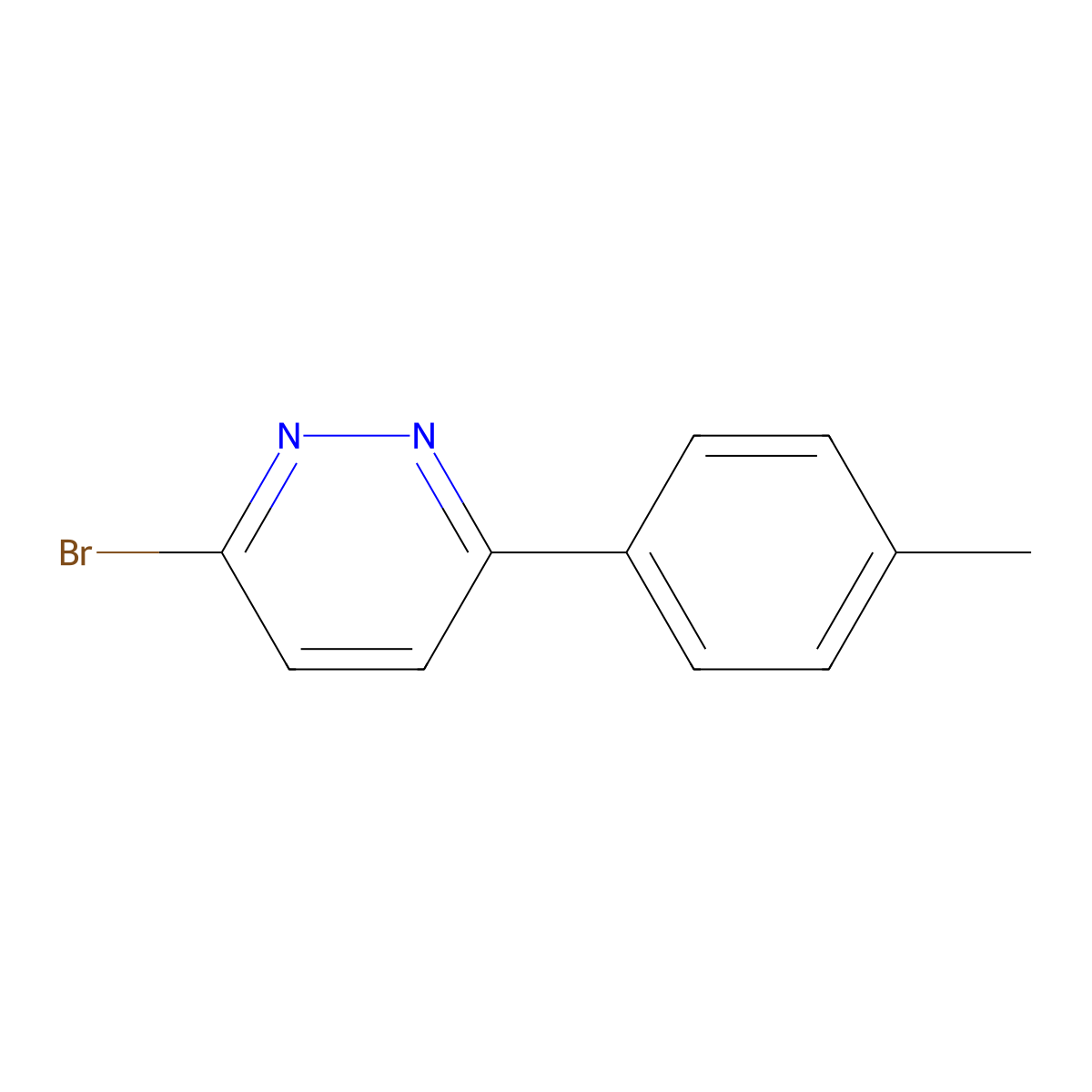 3-Bromo-6-(4-tolyl)pyridazine molecular structure, CAS 1086383-90-5