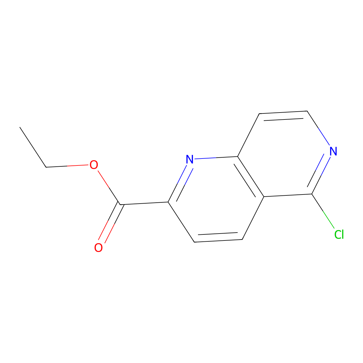 Ethyl 5-chloro-1,6-naphthyridine-2-carboxylate molecular structure, CAS 1086385-20-7