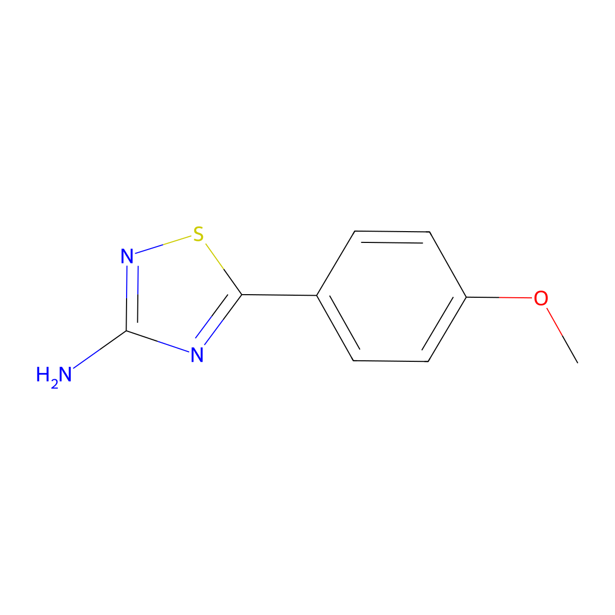 5-(4-Methoxyphenyl)-1,2,4-thiadiazol-3-amine molecular structure, CAS 1086385-64-9